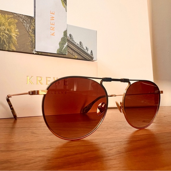 KREWE FOLDING Sunglasses - RAMPART FOLD - 18K + Matte Black Fade + Poppy Noir - Picture 3 of 15